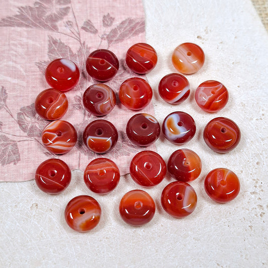 New!🆕[N201] 5*10mm Natural Agate Donut Beads