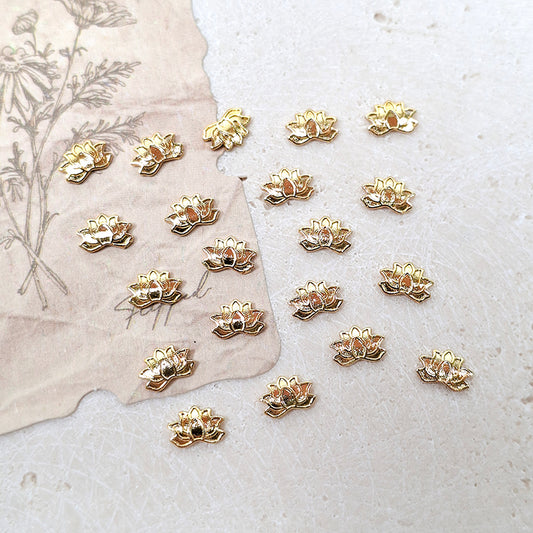New!🆕[E400] 5*7mm Brass Lotus Flower Embellishments