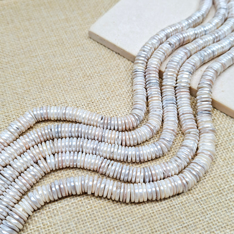 New!🆕[N211] 8*1.5mm Pearlized Shell Disc Beads