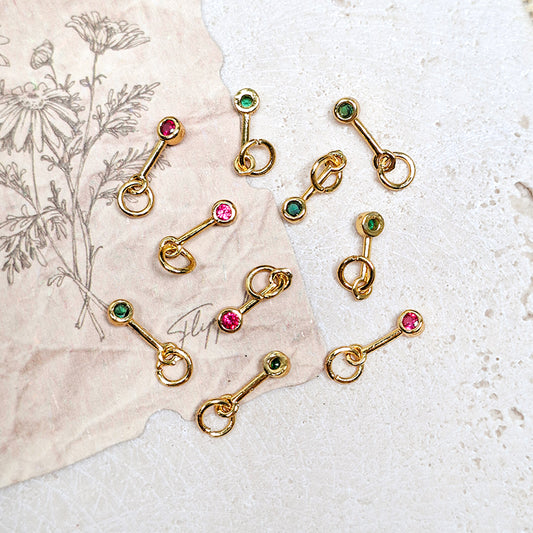 New!🆕[E407] 11mm Brass CZ Bar Pendant