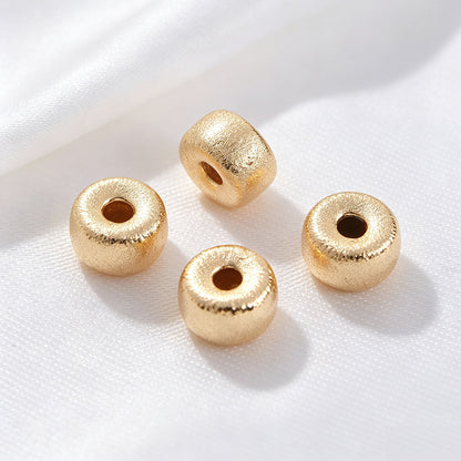 [E360] Brass Brushed Rondelle Spacer Beads