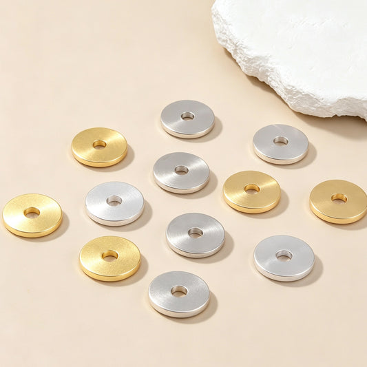 New!🆕[E355] Brass Flat Rondelle Spacer Beads