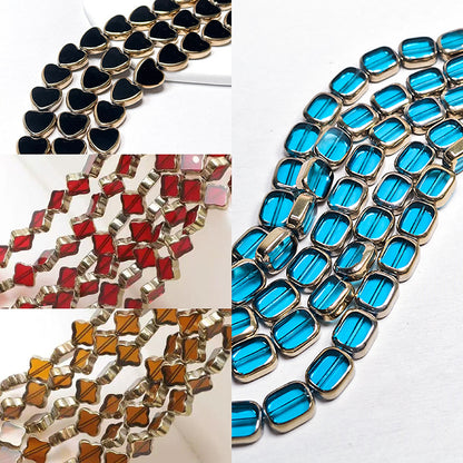 [B380] Gilded Glass Beads