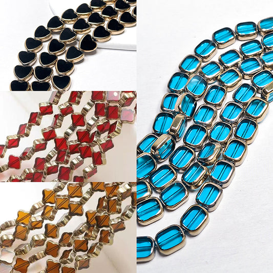 [B380] Gilded Glass Beads