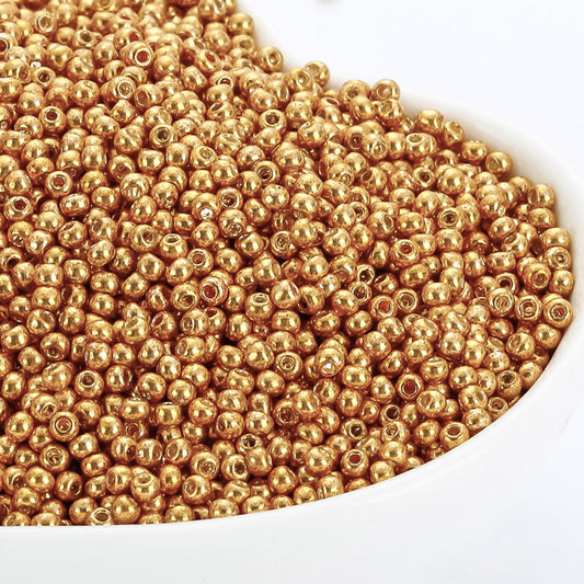 [S164] 2mm Glass Metallic Color Seed Beads