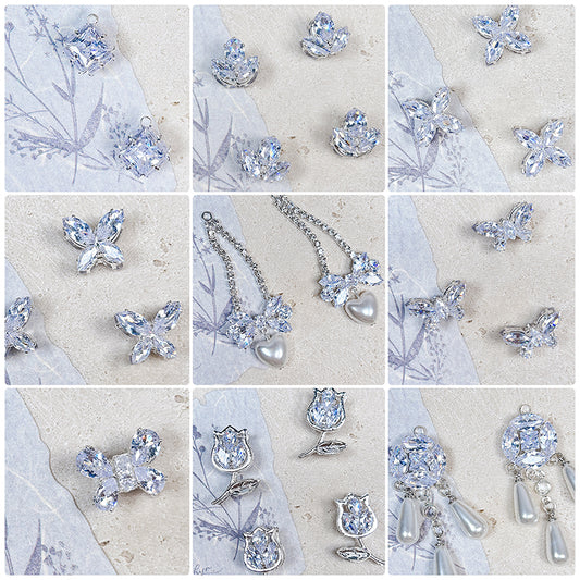 [E313] Fancy Light Blue Copper Charm (For Keychain/Pen)