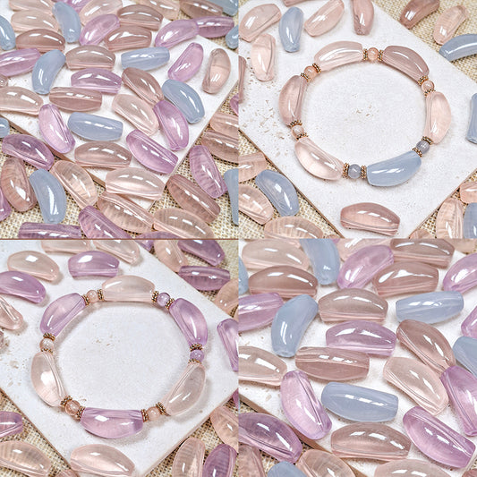 [B516] Curved Pastel Glow (11*25mm Half Bangle Beads)