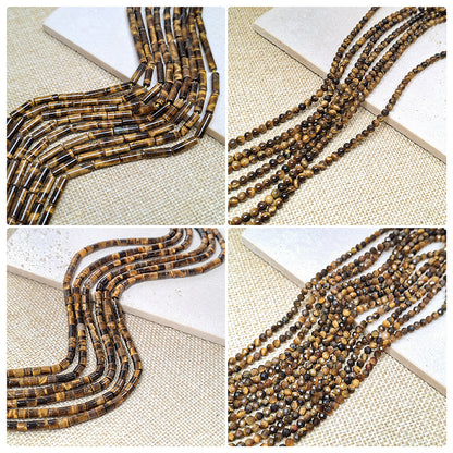 New!🆕[N182] 4*13mm Natural Tiger's Eye Tube Beads