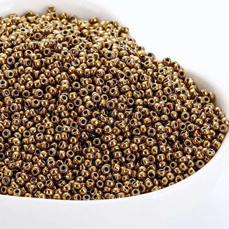[S164] 2mm Glass Metallic Color Seed Beads