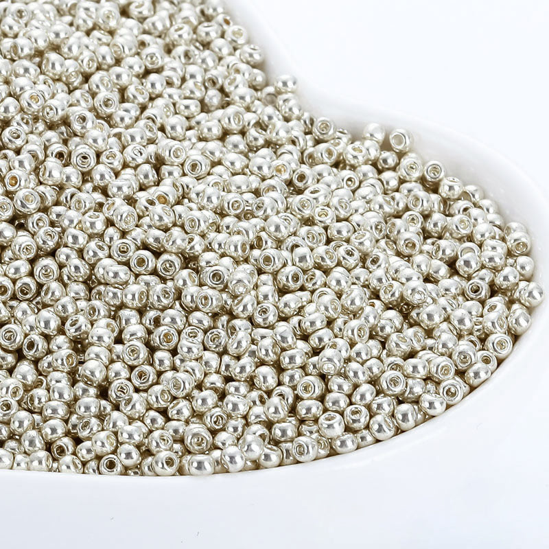 [S164] 2mm Glass Metallic Color Seed Beads