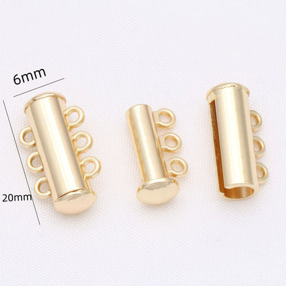 New!🆕[E389] 20mm Brass Multi Loop Cylinder Magnetic Slide Clasp