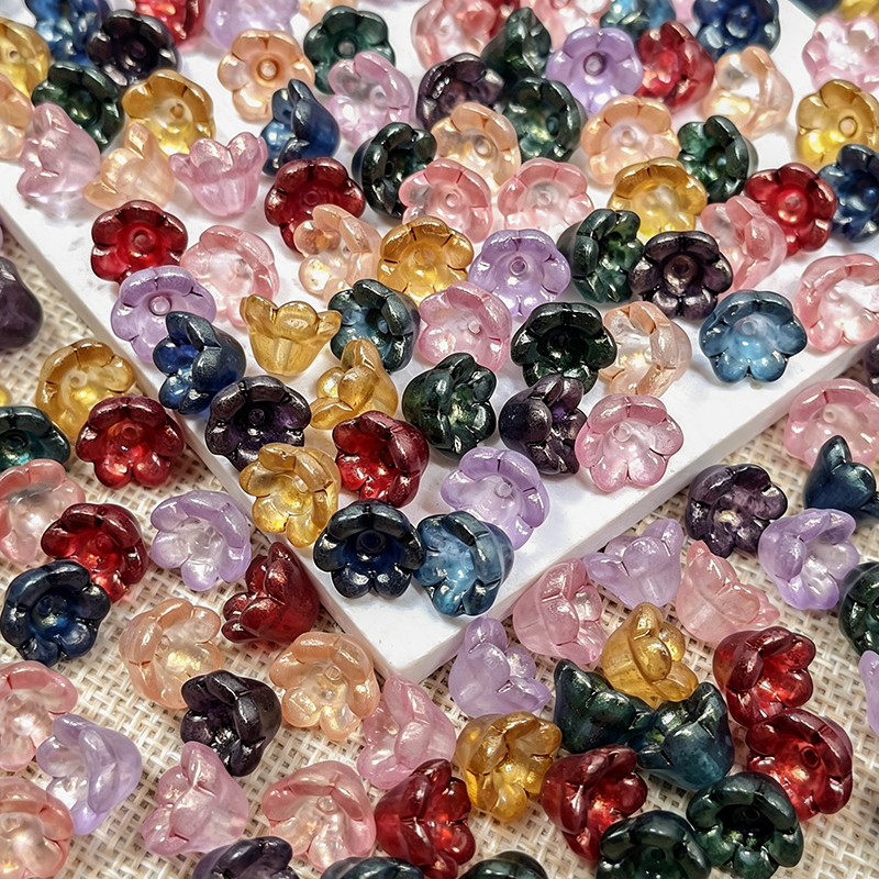 New!🆕[B479] Midnight Lily Bloom (8*11mm,Glass)