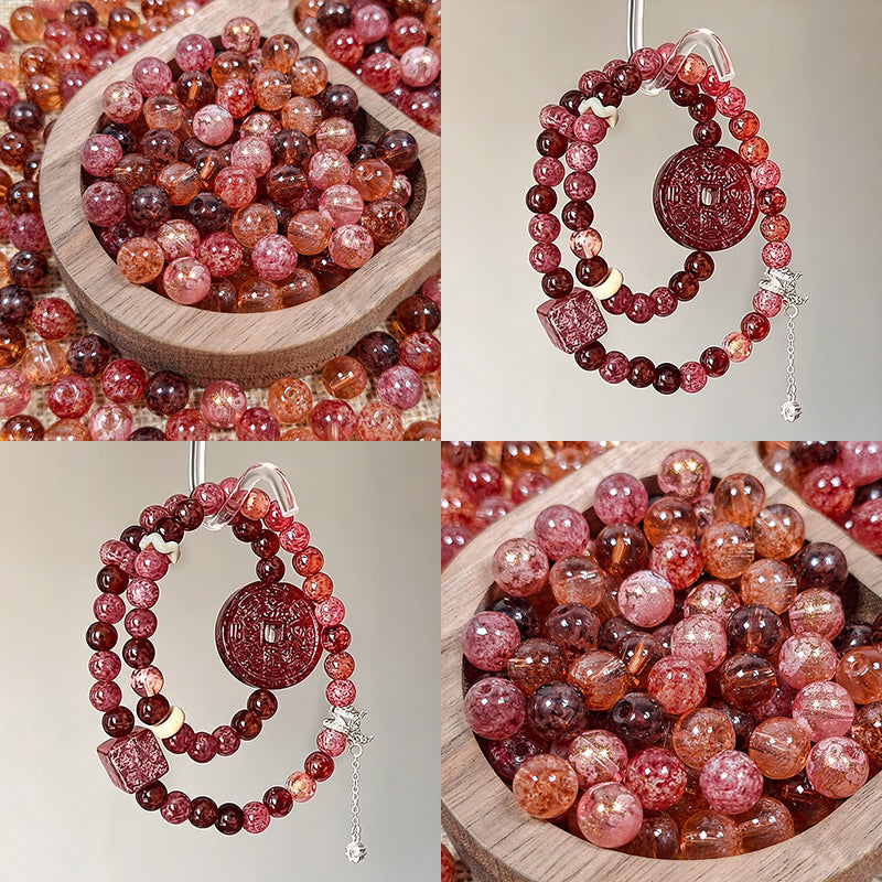 New!🆕[B493] Amber‑Rouge Oracle (8mm,Glass)