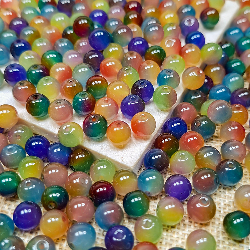Sale🔥🆕[B393] 8mm Jelly Multicolored Glass Beads