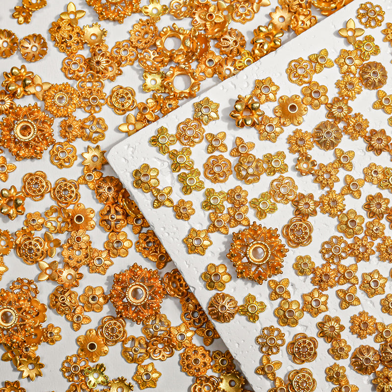 [E102] Anti-Tarnish Heavy Gold/Silver Plated Copper Flower Spacers