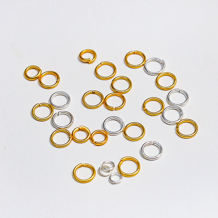 [E123] 4-6mm Matte Silver&Gold Plated Copper Jump Rings
