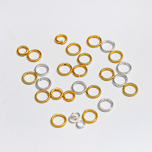 [E123] 4-6mm Matte Silver&Gold Plated Copper Jump Rings