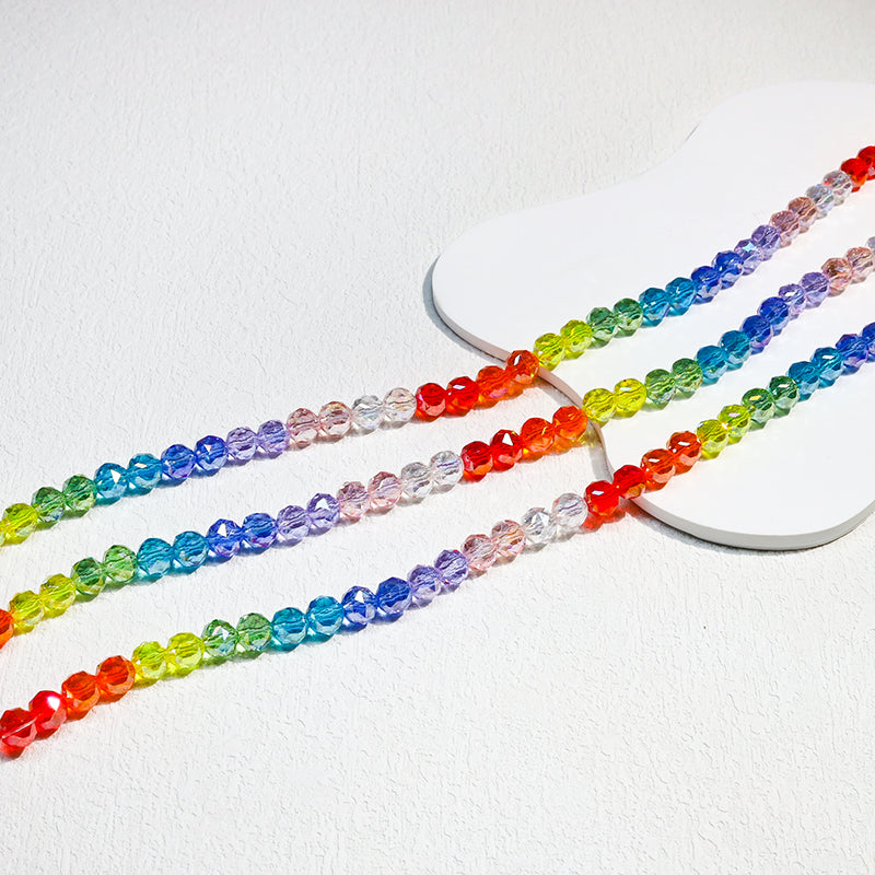 Sale🔥[B121] 8mm Rainbow Beads Strings (Glass)