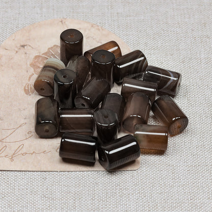 New!🆕[B267] 8*11mm Carnelian & Agate Cylindrical Beads (Natrural Crystal, Stone)