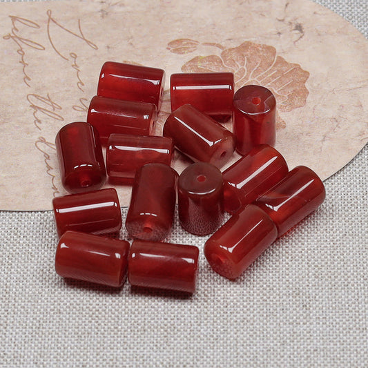 New!🆕[B267] 8*11mm Carnelian & Agate Cylindrical Beads (Natrural Crystal, Stone)