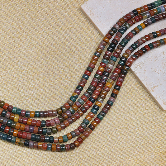 New!🆕[N101] 4*7mm Ocean Jasper Natural Stone Rondelle Beads String