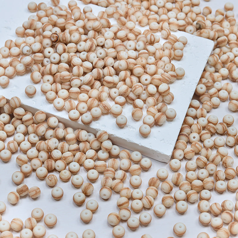 Sale🔥[B302] 6mm Wood Color Glass Beads