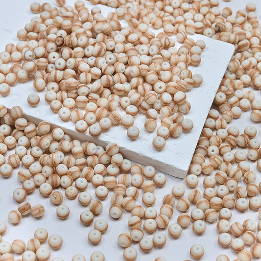 Sale🔥[B302] 6mm Wood Color Glass Beads