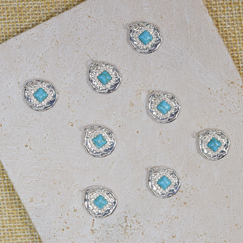 [E228] Natural Magnesite Copper Pendant