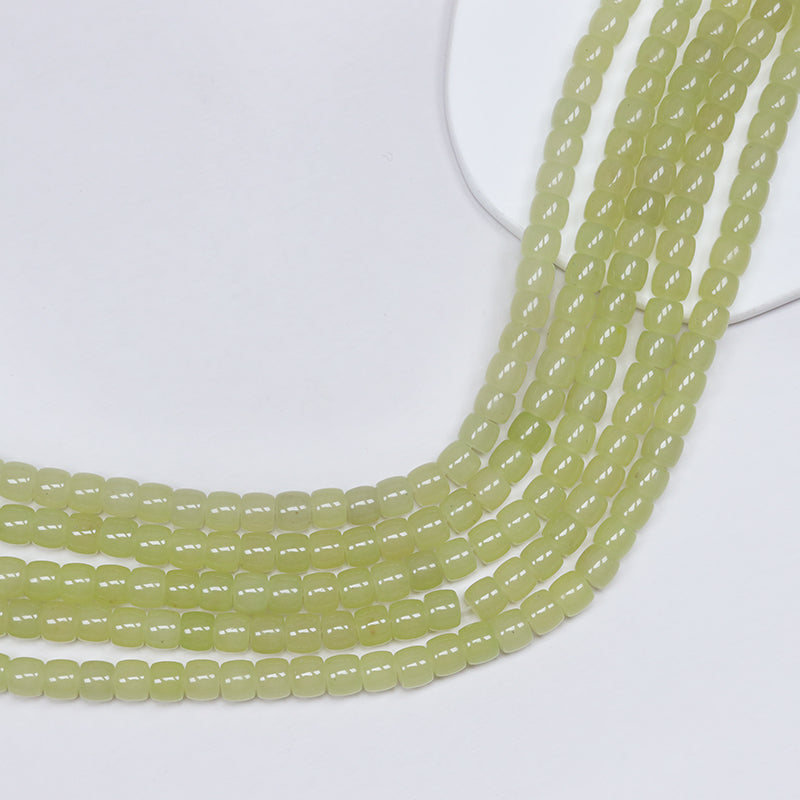 New!🆕[N106] 7*8mm Green Chalcedony Barrel Beads (Natural Stone,Crystal)
