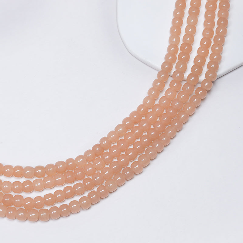 New!🆕[N107] 7*8mm Peach Chalcedony Barrel Beads (Natural Stone,Crystal)