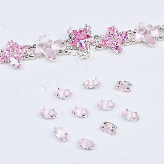 New!🆕[E283] 3*6mm Pink Cubic Zirconia Marquise Beads