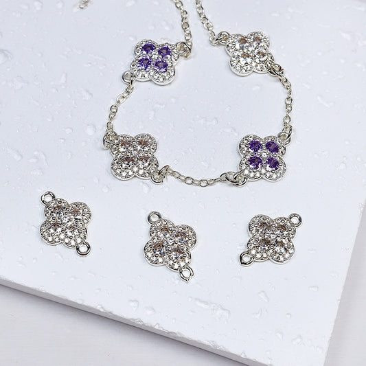 New!🆕[E286] Silver Plated Copper Cubic Zirconia Charm