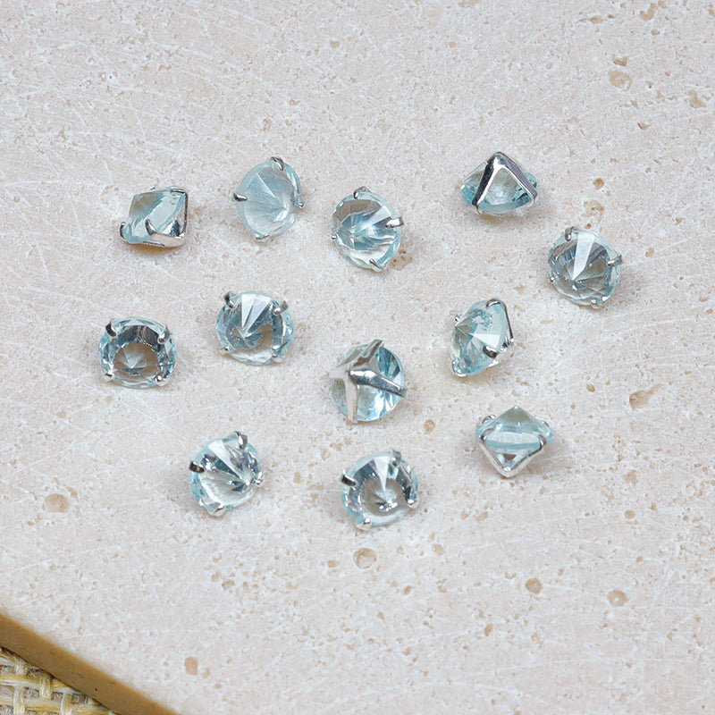 [E289] 5mm Teal & Blue Color Cubic Zirconia Beads