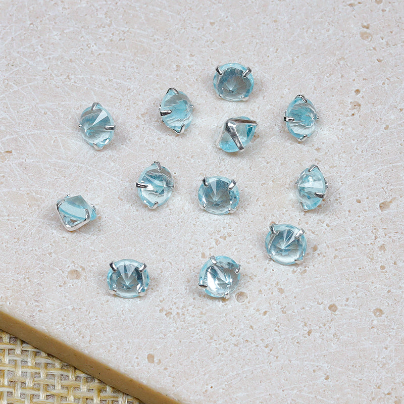 [E289] 5mm Teal & Blue Color Cubic Zirconia Beads