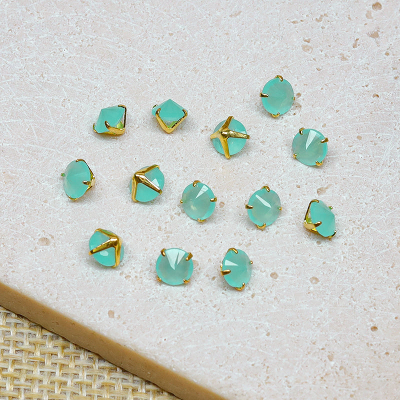 [E289] 5mm Teal & Blue Color Cubic Zirconia Beads