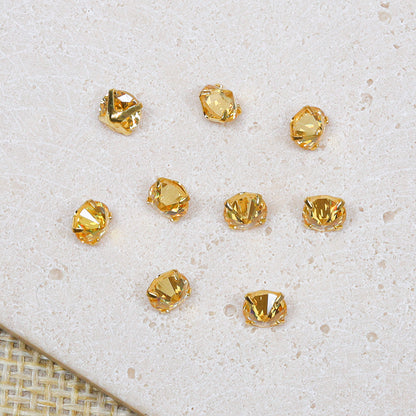 [E292] 5mm Purple & Gold Color Cubic Zirconia Beads