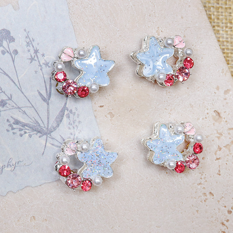 [E299] Fancy Starfish Wreath Charm (For Keychain/Pen)
