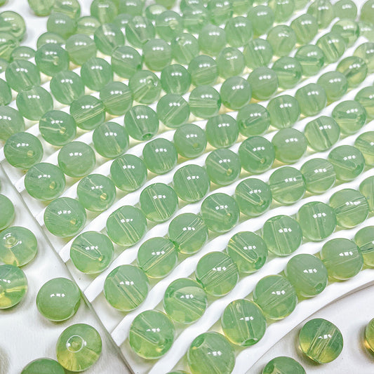 🟢[B142] Green Opalite Glass Beads (10mm)