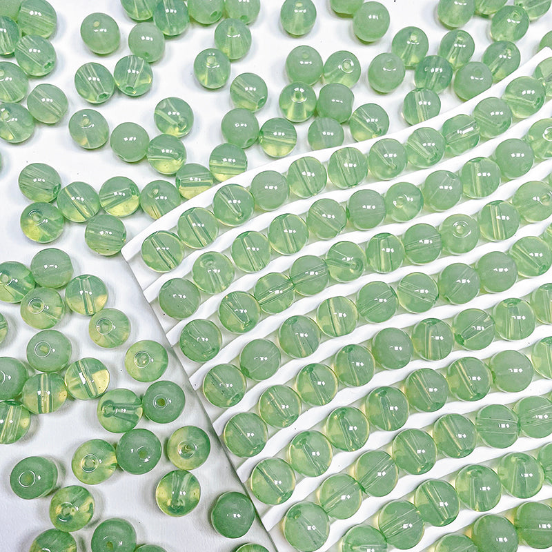 🟢[B142] Green Opalite Glass Beads (10mm)