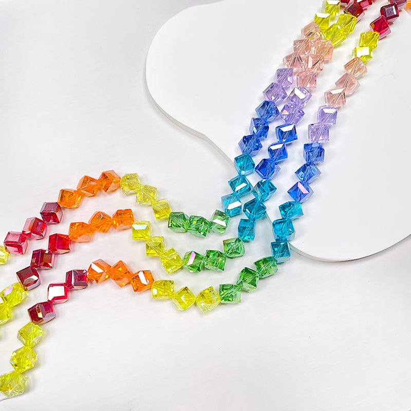 Sale🔥[B121] 8mm Rainbow Beads Strings (Glass)
