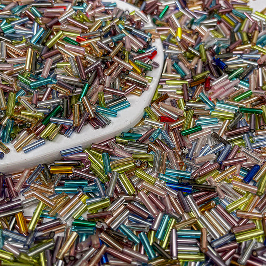 New!🆕[S147] Silver-Lined Tube Beads