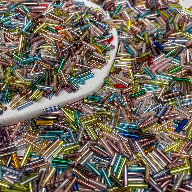 New!🆕[S147] Silver-Lined Tube Beads