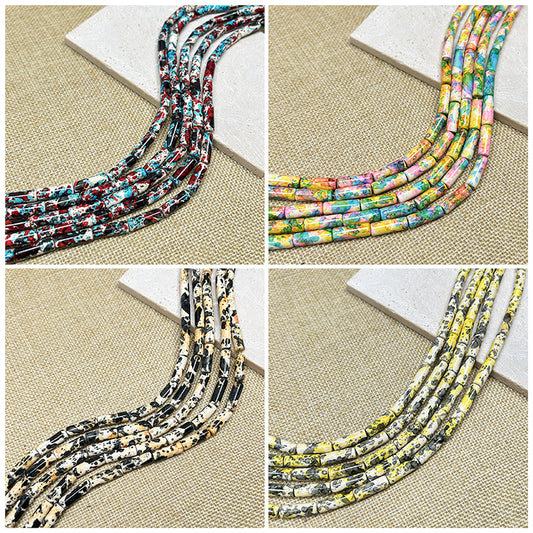 [B312] 6*17mm Colorful Tube Beads(Synthetic Shell)
