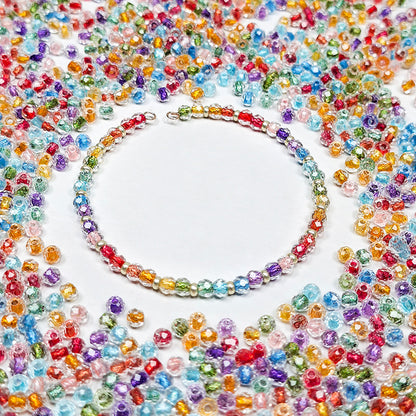 New!🆕[S554] Rainbow Fireflies (4mm, Glass)