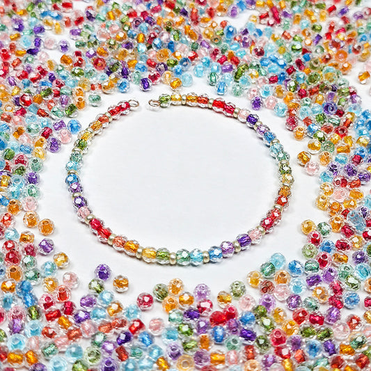 New!🆕[S554] Rainbow Fireflies (4mm, Glass)
