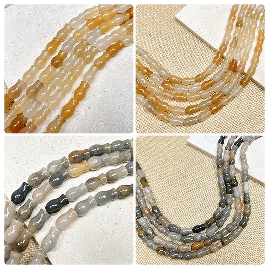 New!🆕[B270] 8*14mm Natrual Jade Vase Beads String (Stone)
