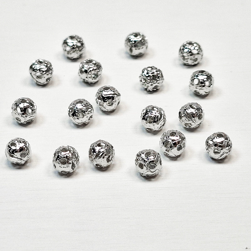 [E128] 4mm Pierced Spacer Beads (Gold/Silver Plated)
