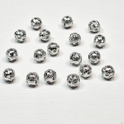 [E128] 4mm Pierced Spacer Beads (Gold/Silver Plated)