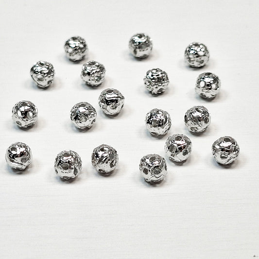 [E128] 4mm Pierced Spacer Beads (Gold/Silver Plated)