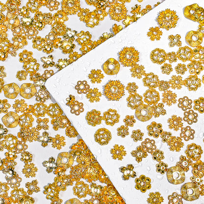 [E120] Gold/Silver Plated Alloy Flower Spacers